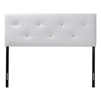 Faux Leather Upholstered Headboard with Crystal Button Tufting and Adjustable Height for a Luxe Bedroom Look