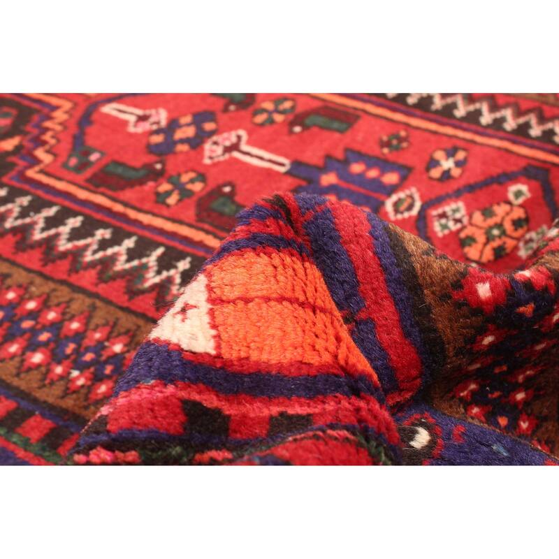 ECARPETGALLERY Hand-knotted Andelz Red Wool Rug - 3'8 x 8'2