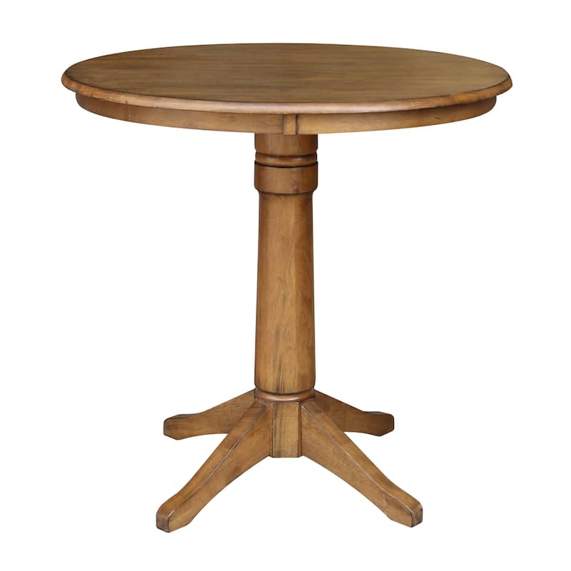 International Concepts Solid Wood 36" Round Pedestal Dining Table