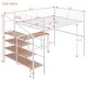 preview thumbnail 8 of 24, Full Size Metal Loft Bed with Desk and Lateral Storage Ladder, White