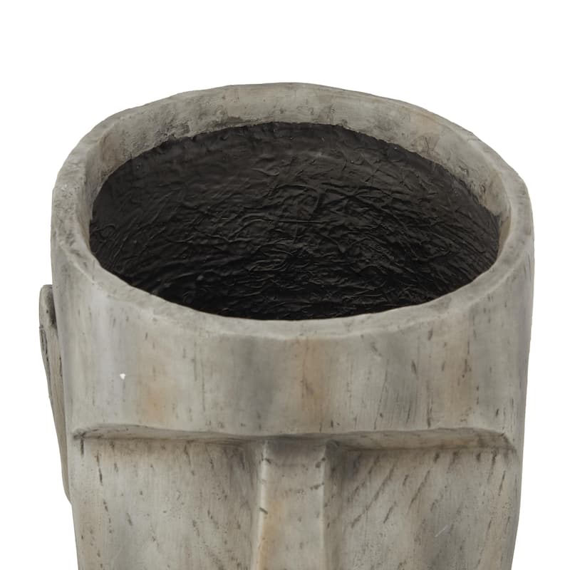 Magnesium Oxide Easter Island Head Indoor Outdoor Planter - Dark Gray or Brown - Roche River Decor