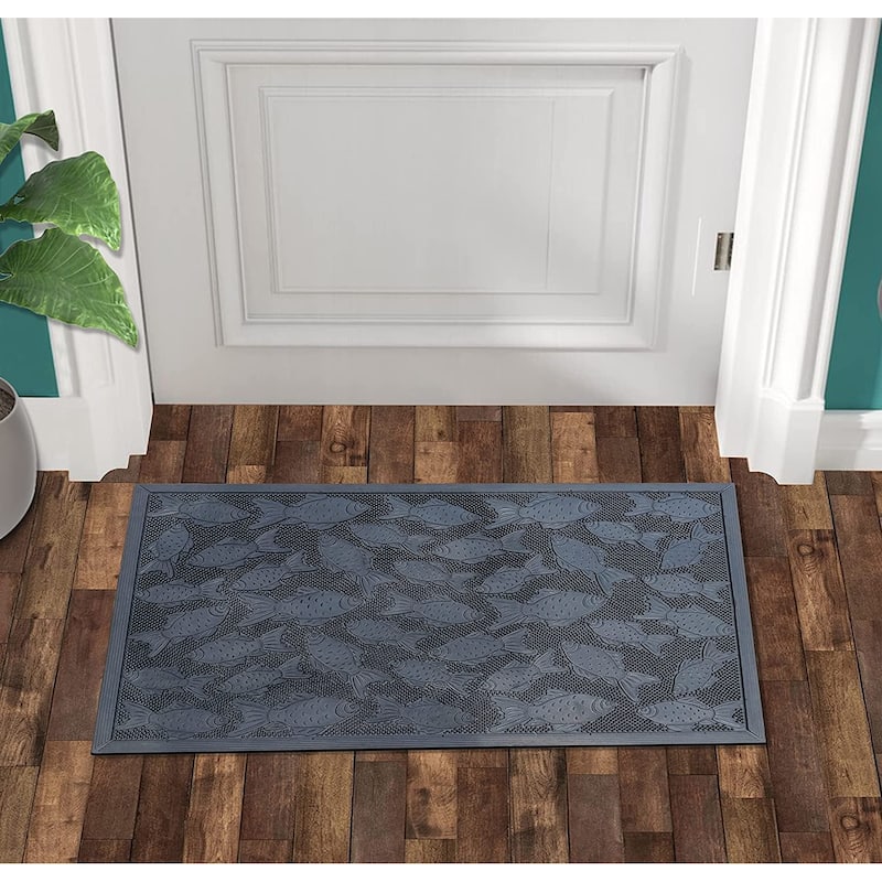 A1HC Rubber Pin Indoor Outdoor Entrance Door Mat, Fun Designed Floor Mat