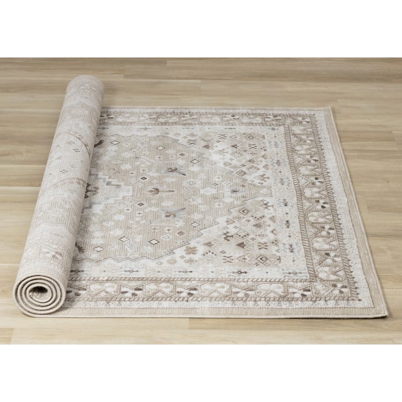 London Collection - Beige/Cream Traditional Area Rug