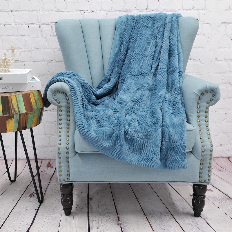 Herringbone FauxFur Throw, 50" x 60"