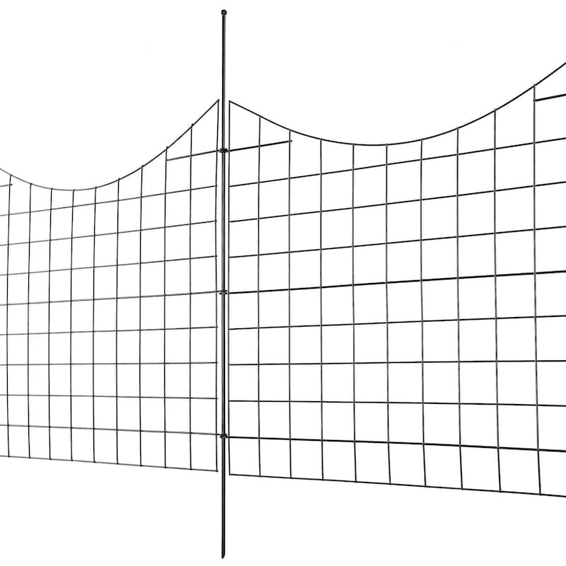 Black Animal Barrier Underground Decorative Garden Fencing with 2.5 Inch Spike Spacing - 29.5×36.6 inch