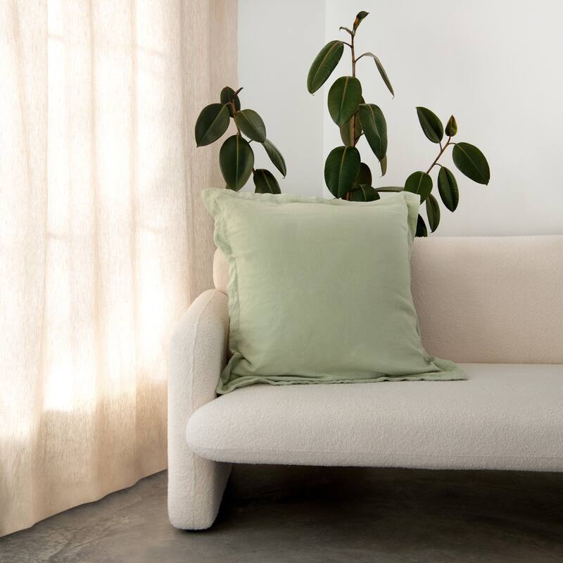 100% French Linen Flanged Euro Sham by BOKSER HOME