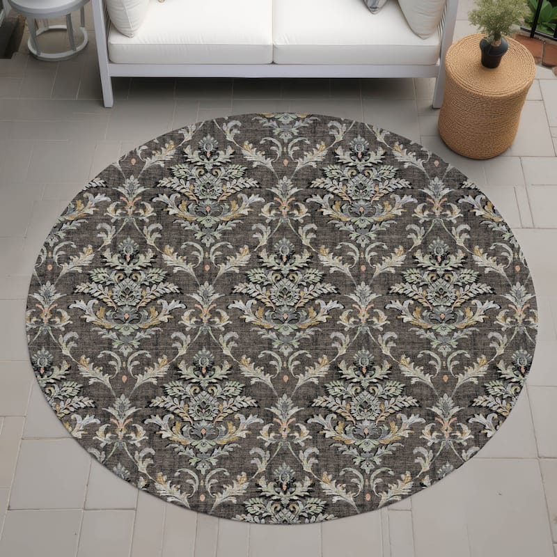 Machine Washable Indoor/ Outdoor Traditional Marrakesh Chantille Rug - Chocolate - 8' x 8'