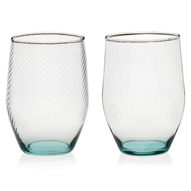 Libbey Prologue Luna Recycled Handblown Curved Tumbler Glasses, Set of 6 - Set of 6