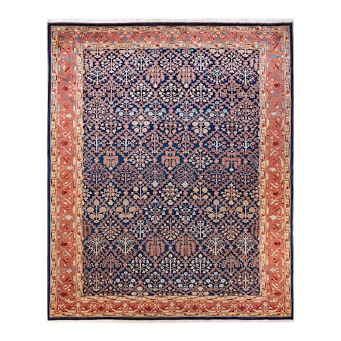 Eclectic, One-of-a-Kind Hand-Knotted Area Rug - Blue, 9' 1" x 11' 1" - 9 X 12