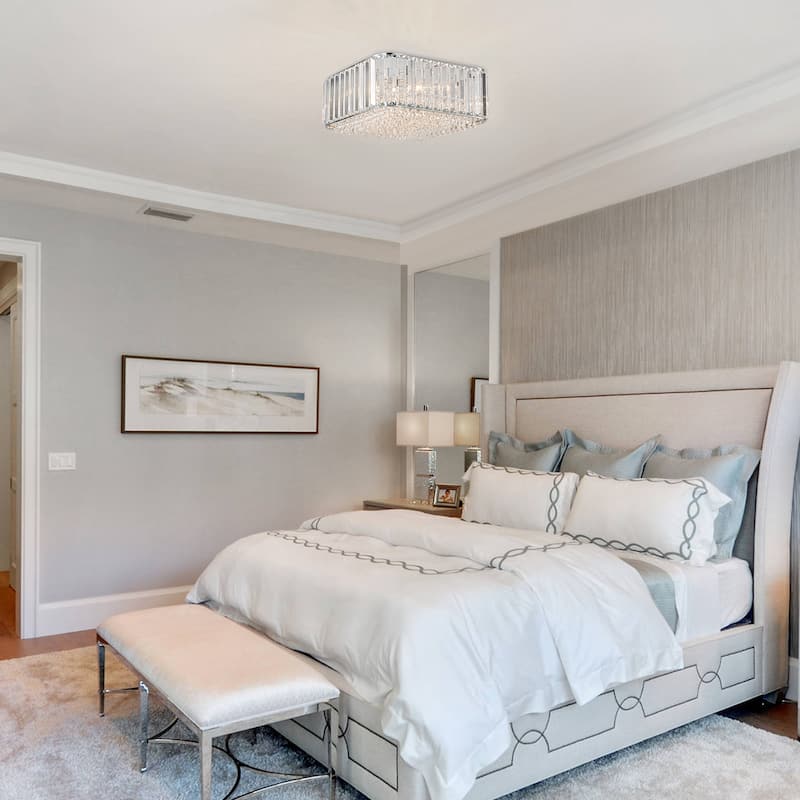 Modern Glam 4-Light Crystal Flush Mount Ceiling Light