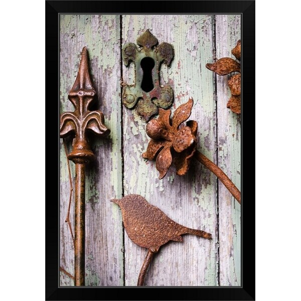 "Decorative metal framework" Black Framed Print