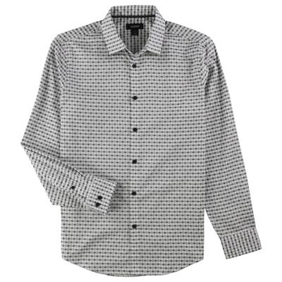 Alfani Mens Plaid-Print Button Up Shirt