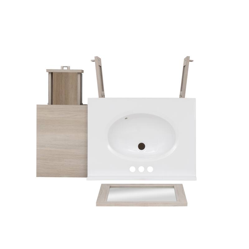 Blakely Vanity with Mirror and 12-inch Side Cabinet