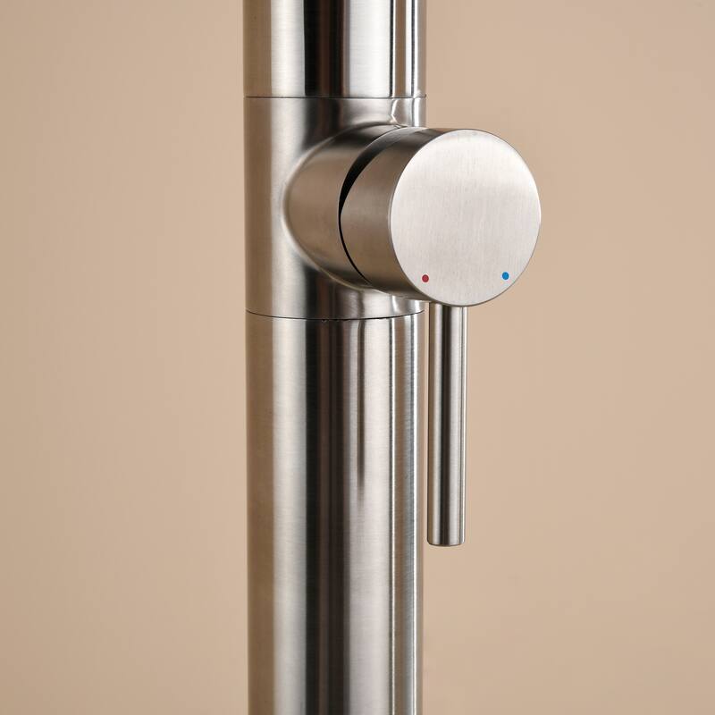 81"H Stainless Steel Freestanding Outdoor Shower with Handheld Shower