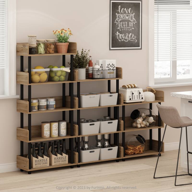 Furinno Turn-N-Tube 4-Tier Toolless Freestanding Multipurposes Display Rack, Espresso