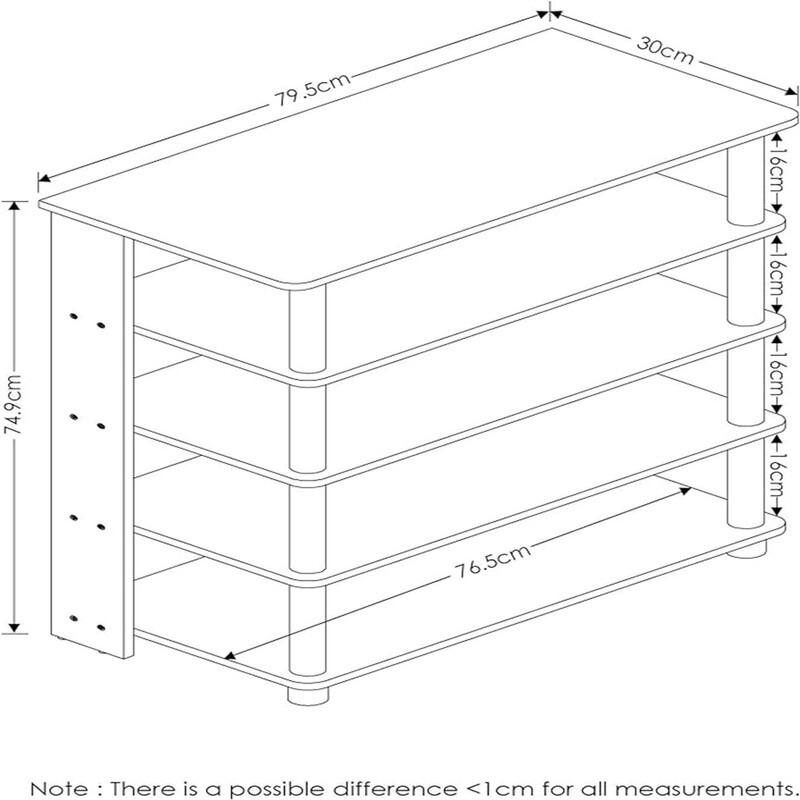 Turn-N-Tube 5 Tier Wide Shoe Rack - 29.45"D x 31.5"W x 11.8"H