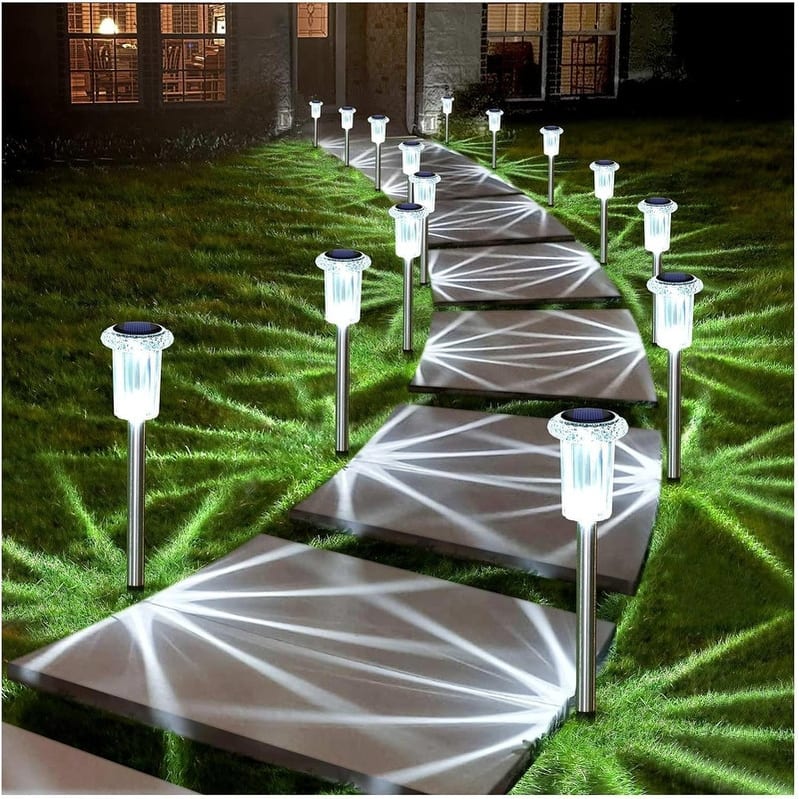 Solar Lights Outdoor Pathway Lights 6000K LED Waterproof