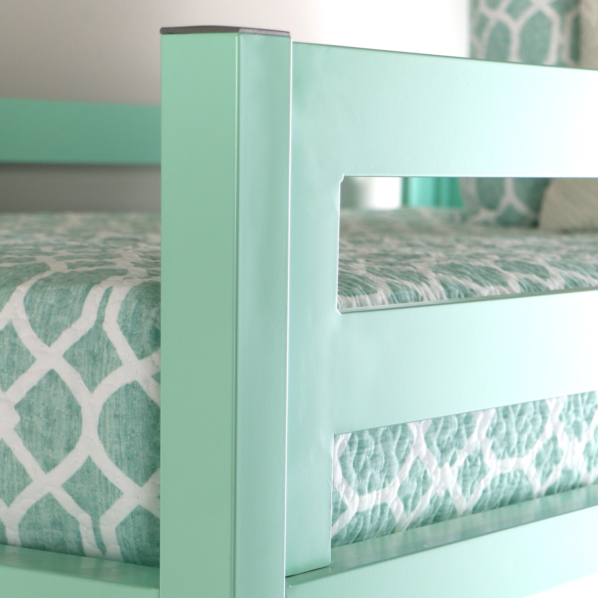mint green loft bed
