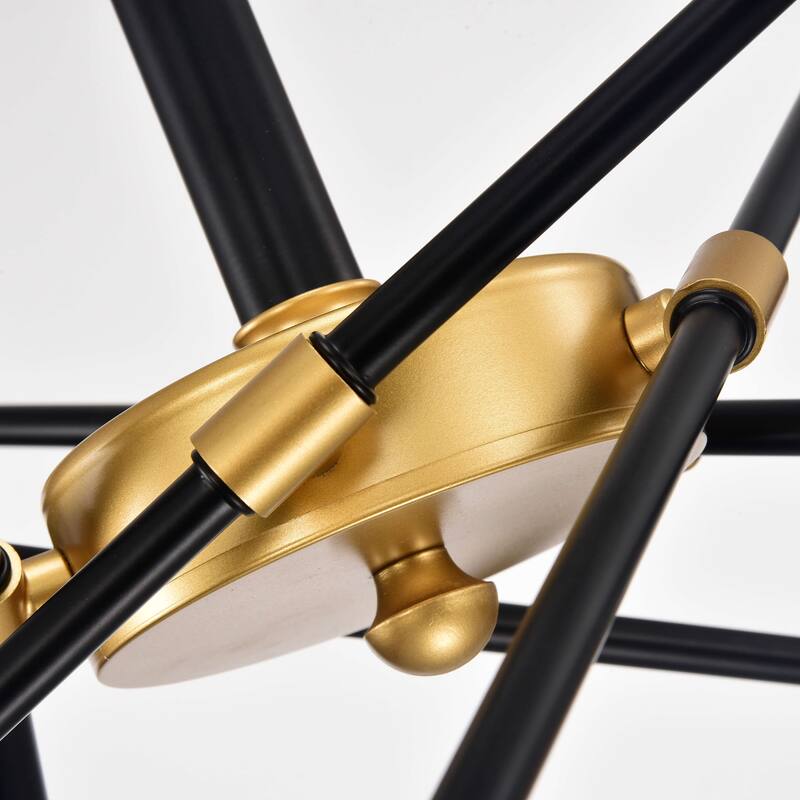 Lorena Modern 10-light Sputnik Black and Gold Linear Chandelier