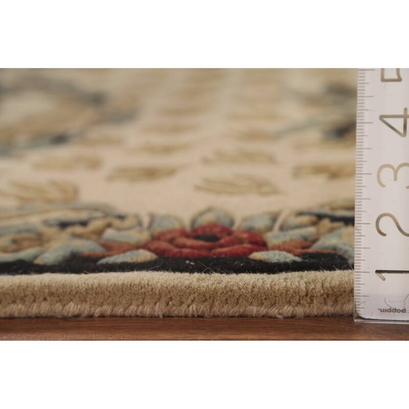 Animal Pictorial Aubusson Indian Area Rug Hand-Tufted Wool Carpet - 5'0" x 8'0"