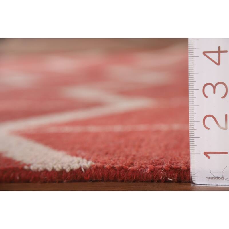 Hand Knotted Oriental 100% Wool Carpet Modern All-Over Red Gabbeh Area Rug - 7' 11'' X 4' 11''