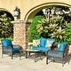preview thumbnail 51 of 60, OVIOS 4-piece Water-Resistant Wicker Deep Seating Outdoor Sofa Set