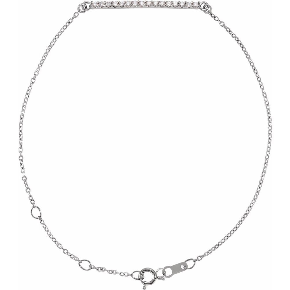 14k Gold Diamond Bar Bracelet, 2