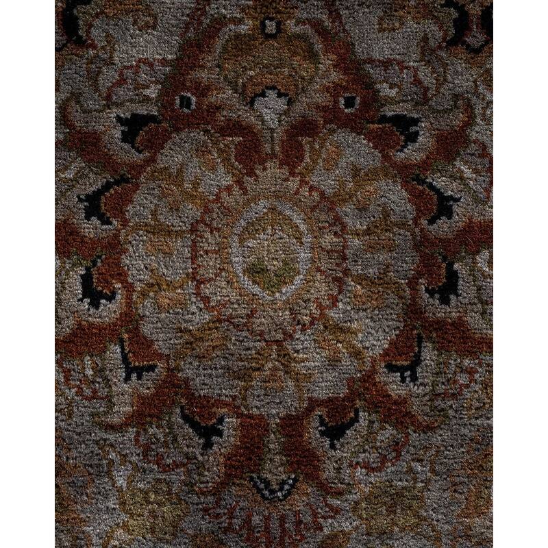 Overton Hand Knotted Wool Vintage Inspired Modern Contemporary Overdyed Gray Round Area Rug - 7' 1" x 7' 1"