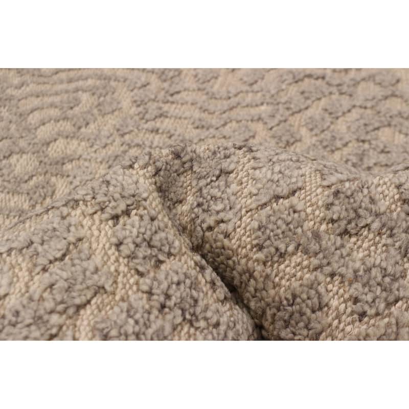 ECARPETGALLERY Hand-knotted Tangier Taupe Wool Rug - 7'9 x 9'10