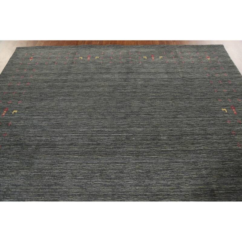 Gabbeh Indian Area Rug Hand-Knotted Wool Carpet - 7'11"x 9'10"