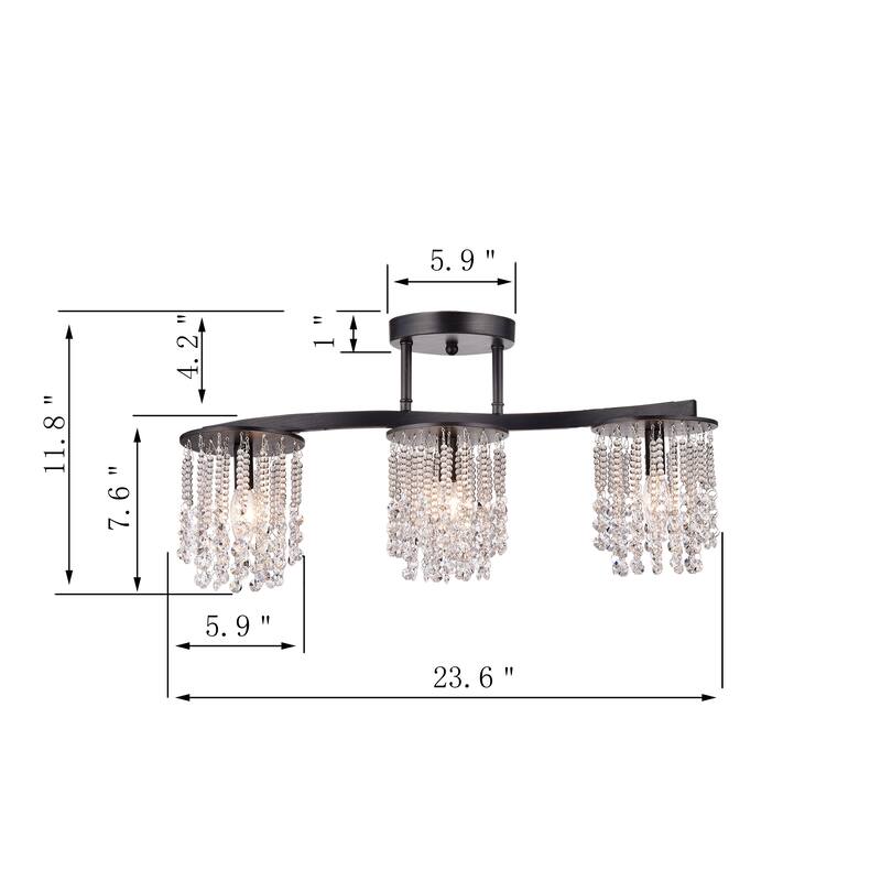 Plinius 3 - Light Cluster Cylinder Semi Flush Mount