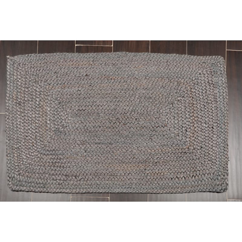 Hand Made Gray Handspun Jute Modern & Contemporary Oriental Area Rug - 2' x 3'