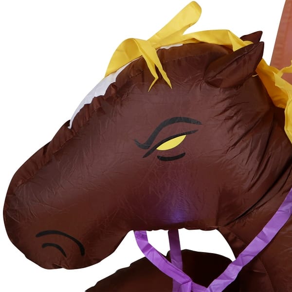 Shop Holidayana 8 Ft Headless Horseman With Jack O Lantern Head Halloween Inflatable Spooky Weather Resistant Inflatable Decoration Overstock 29397794