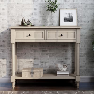 Console Table Traditional Design with Two Drawers