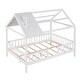preview thumbnail 28 of 33, Full Size Wood House Bed with Fence, Playhouse Design for Kids, Sturdy Pine Construction, Customizable Decor