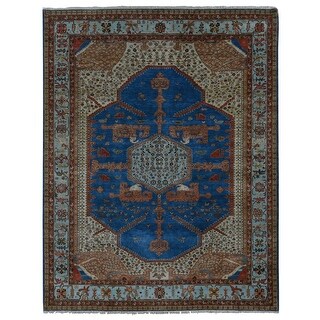 Shahbanu Rugs Prussian Blue, Pure Wool, Vegetable Dyes, Bakshaish ...