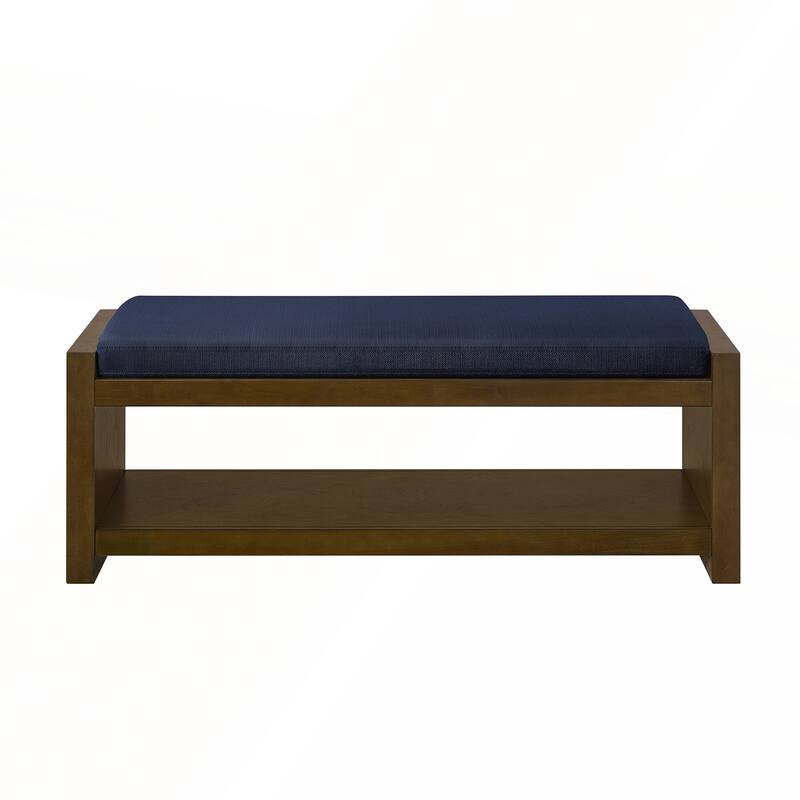 47in Accent Bench with Lower Shelf Shoe Rack
