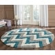 preview thumbnail 1 of 11, SAFAVIEH Kids Shag Valeryia Nursery Playroom 2-inch Thick Rug 4' Round - Ivory/Blue - Round