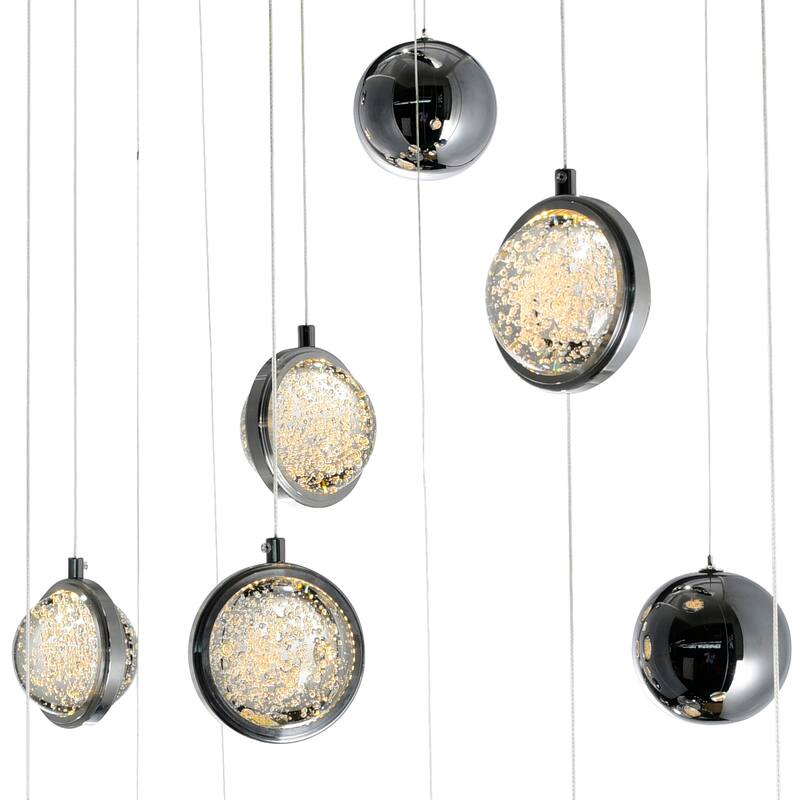 Salvador 40 in LED Integrated Polished Nickel Chandelier - Polished Nickel