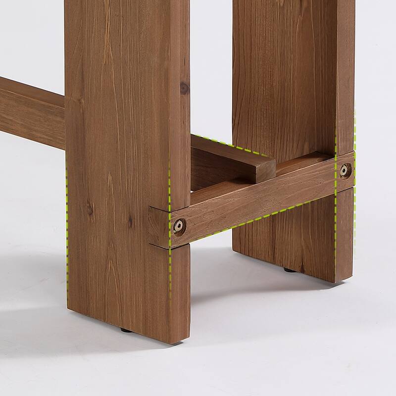 63" Solid Wood Console Table, Entryway Table with Storage