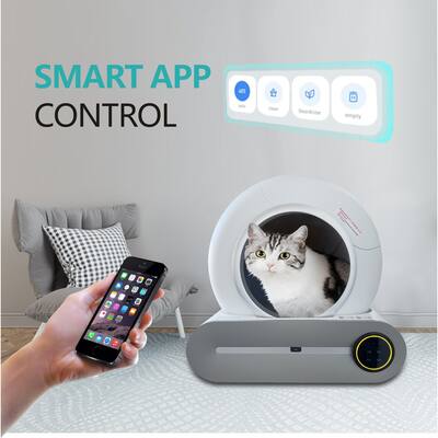 Smart Self-cleaning Cat Litter Box for Multiple Cats Support App Control