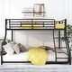 preview thumbnail 1 of 14, Metal Floor Bunk Bed with Ladder & Guardrails, Sturdy Meatl Bedframe for Kids, Teens, Adults, No Box Spring Needed, Noise Free Black - Twin XL