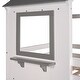 preview thumbnail 6 of 7, Modern Twin Over Twin Bunk Bed Saves Space Wood Bed with Roof, Full-length Guardrail, Ladder,Window