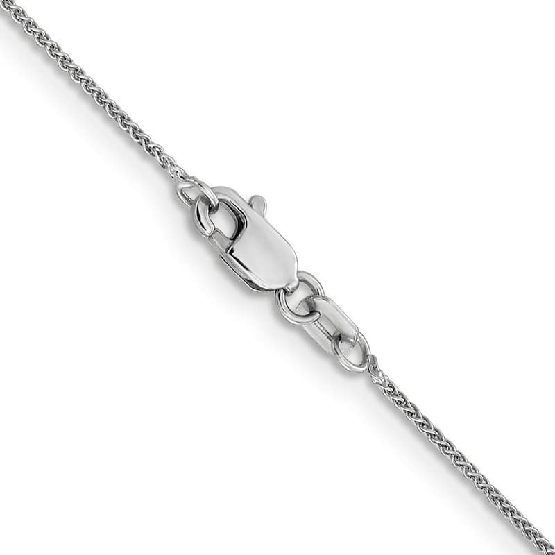 Curata Italian 14k White Gold 0.8mm Baby Wheat Chain Necklace (Lobster) Options: 16 18 20