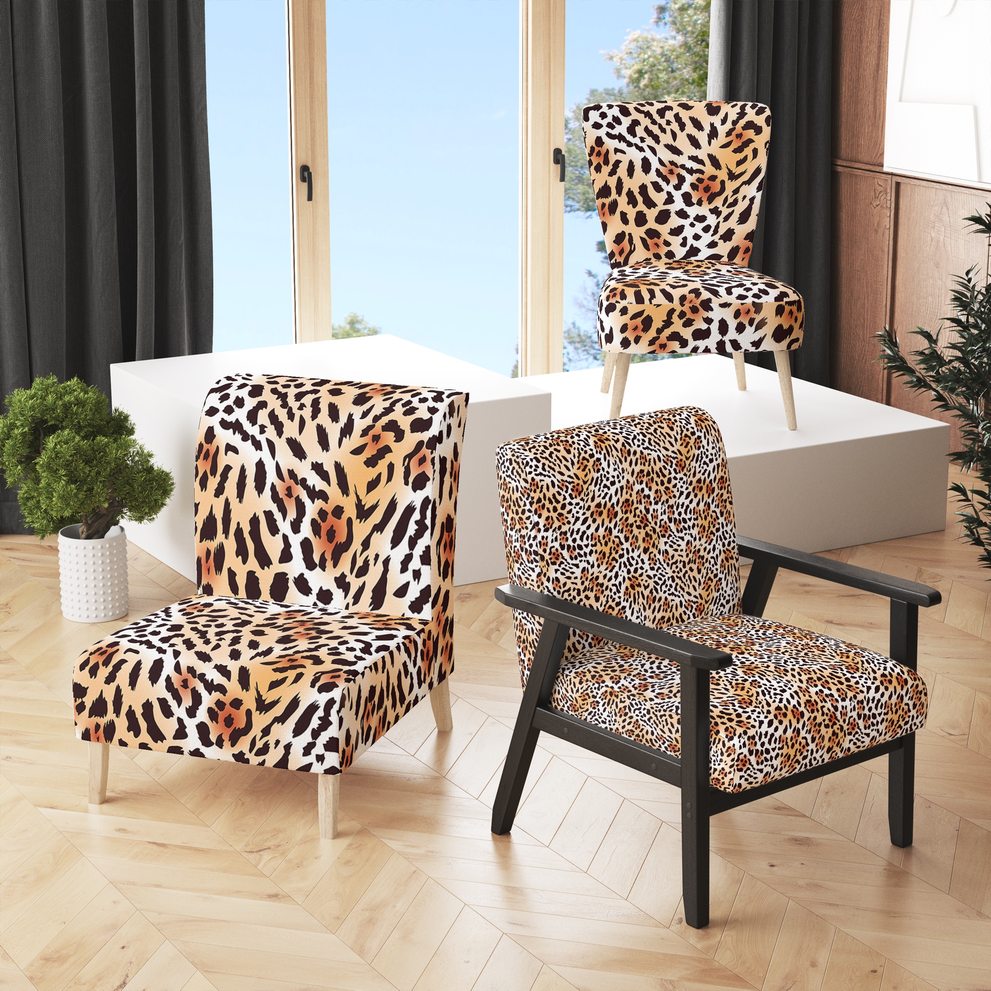 Animal print online accent chair
