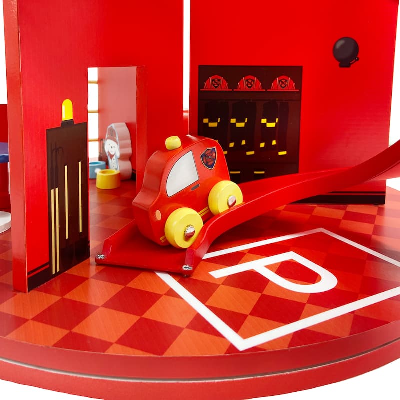 Teamson Kids 3-Story Fire Station Playset with 25 Figurines and Furnishings