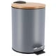 preview thumbnail 27 of 79, Stylish Trash Can with Bamboo Lid and Pedal, 2.5L Capacity - 9.2" H x 8" L x 8" W
