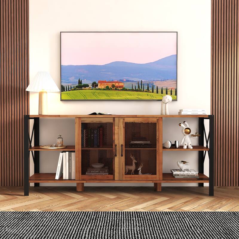 Entertainment Console Table with Storage, for TVs up to 80"