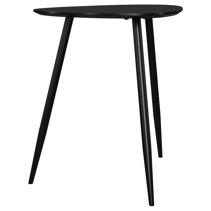 Xander Black Triangular Solid Wood End Table
