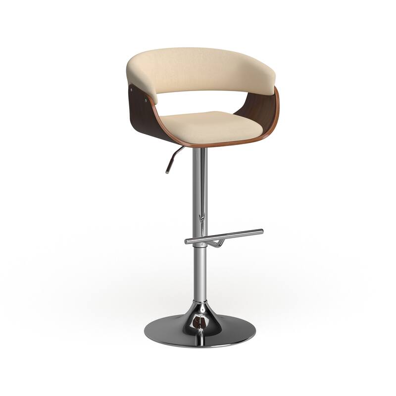 Carson Carrington Samantha Vintage Mid-century Modern Wood Adjustable Bar Stool - Cream